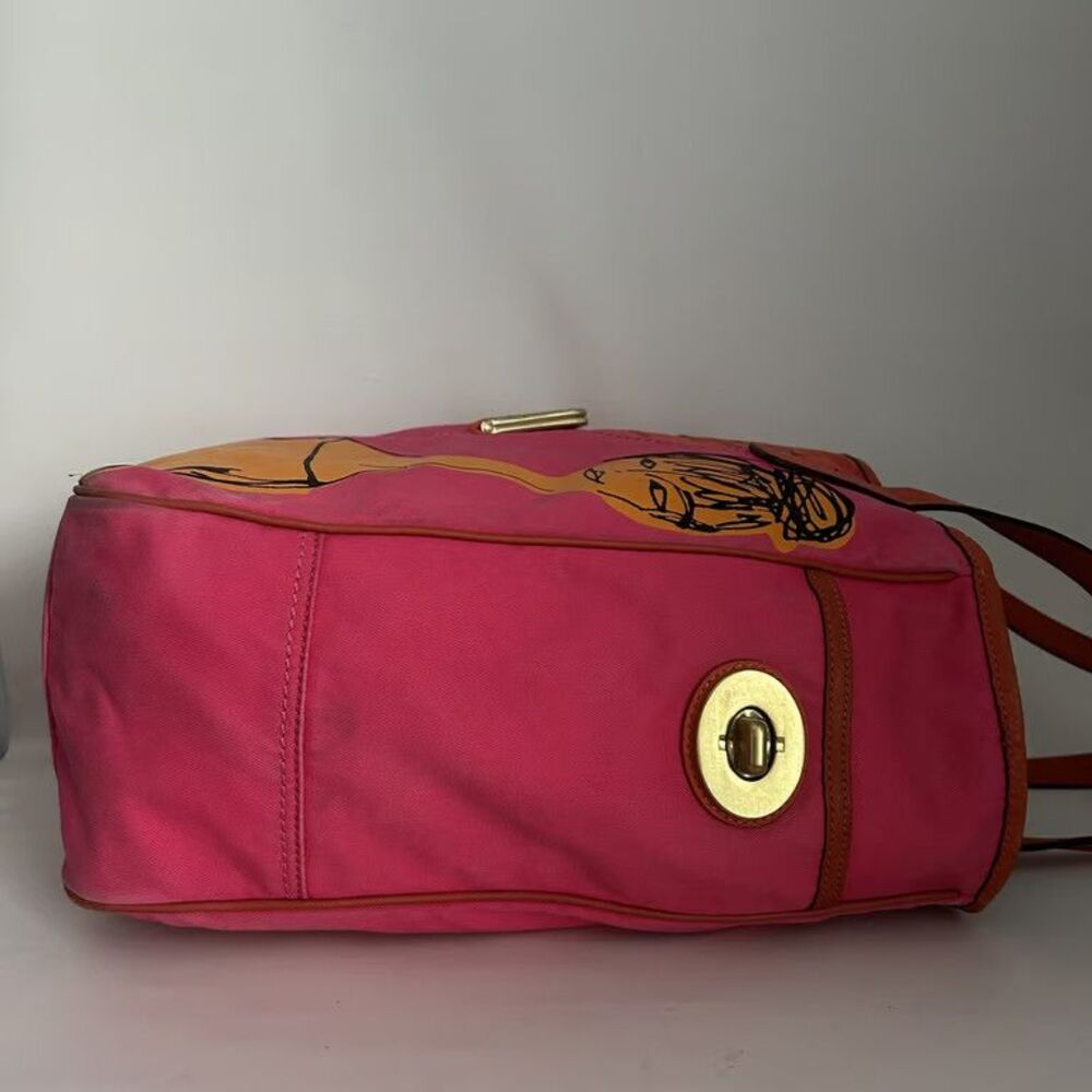 Coach 13379 Bonnie Cashin Tote Bag Pink Canvas Graphic Kisslock Madison Ave - Picture 11 of 14